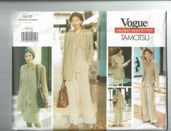1437  VOGUE TAMOTSU LONG JACKET,  VEST, TOP,  SKIRT , PANTS PATTERN 8-24 3 SIZES choice